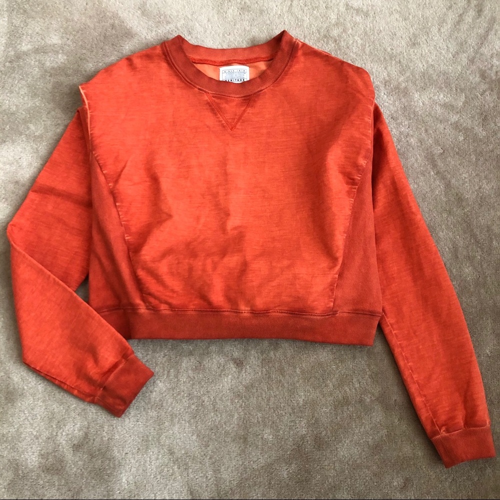 Jordache Heritage L/S Cropped Top Pumpkin Sz M